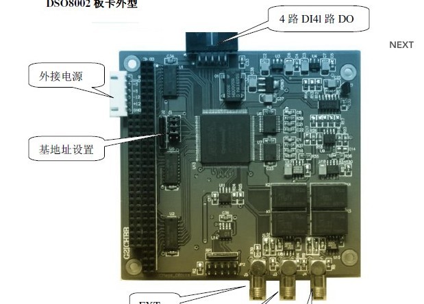 最大采样率：100Msps;单台通道数：并行双通道+外触发通道+4 路DO+4 路DI;AD 分辨率：08bits，系统精度:≤±1%
存储容量： 每通道最大4Ksa/CH;量 程：±250mV、±500mV、±1.0V、±2.5V
