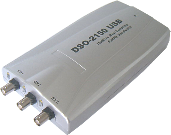 USB 接口,免电源,2通道,150MHz采样,60MHz带宽, 数据到EXCEL,FFT 频谱,二次开发,Labview驱动. 